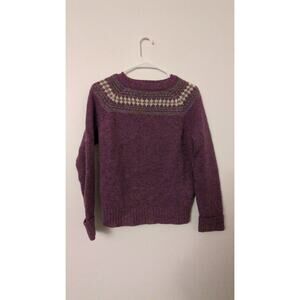 Lands' End Vintage Women's Light Purple Fair Isle Sweater Size 36, Wool, Soft